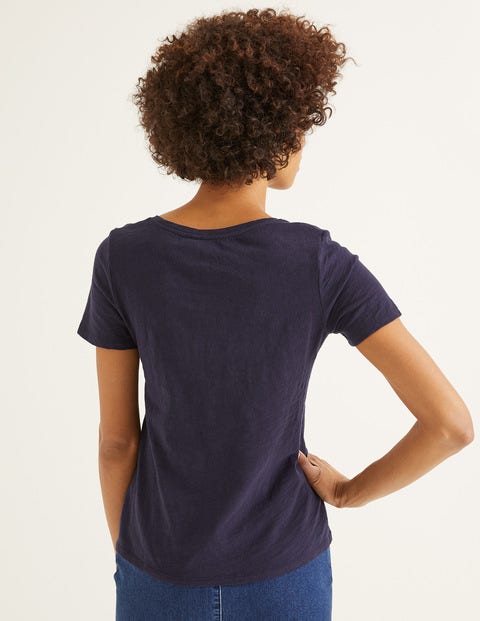 The Cotton V-Neck Tee - Navy The Cotton V-Neck Tee - Navy