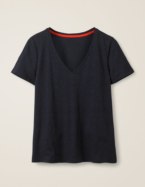 The Cotton V-Neck Tee - Navy The Cotton V-Neck Tee - Navy
