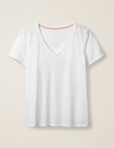 The Cotton V-Neck Tee - White The Cotton V-Neck Tee - White