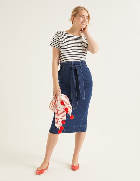 Superweiches Shirt mit U-Boot-Ausschnitt - Naturweiß/Navy Superweiches Shirt mit U-Boot-Ausschnitt - Naturweiß/Navy