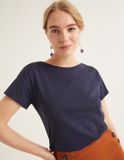 Supersoft Slash Neck Tee - Navy Supersoft Slash Neck Tee - Navy