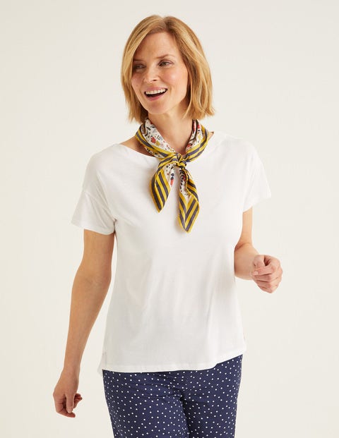 Supersoft Slash Neck Tee - White Supersoft Slash Neck Tee - White
