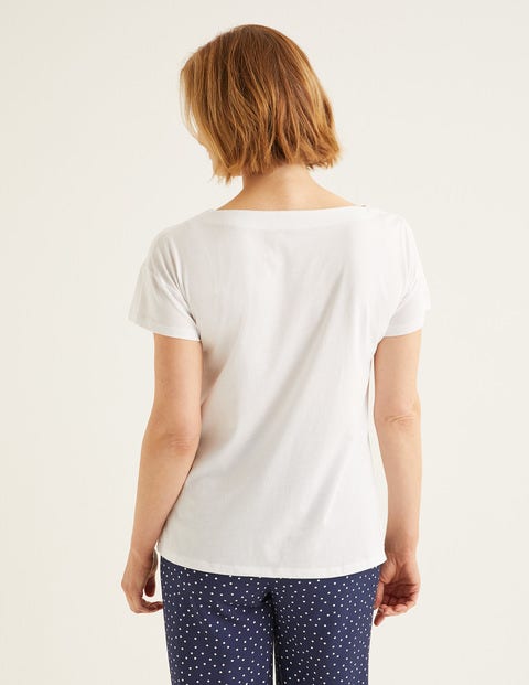 Supersoft Slash Neck Tee - White Supersoft Slash Neck Tee - White