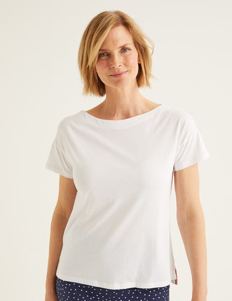 Supersoft Slash Neck Tee - White Supersoft Slash Neck Tee - White
