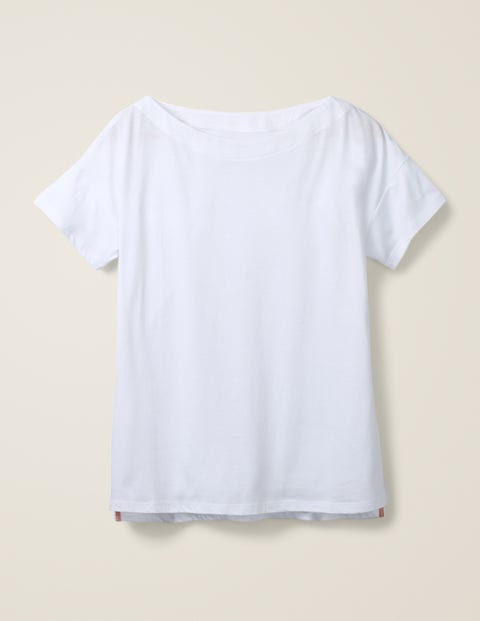 Supersoft Slash Neck Tee - White Supersoft Slash Neck Tee - White