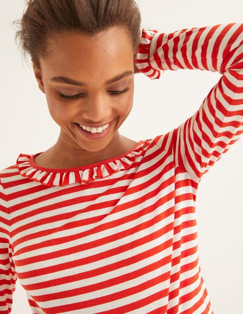 Olive Jerseyshirt - Naturweiß/Knalliges Rot Olive Jerseyshirt - Naturweiß/Knalliges Rot