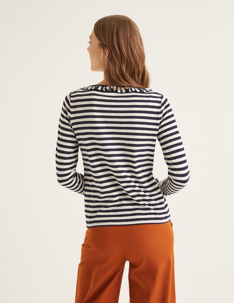 Top Olive En Jersey - Ivoire/bleu marine Top Olive En Jersey - Ivoire/bleu marine