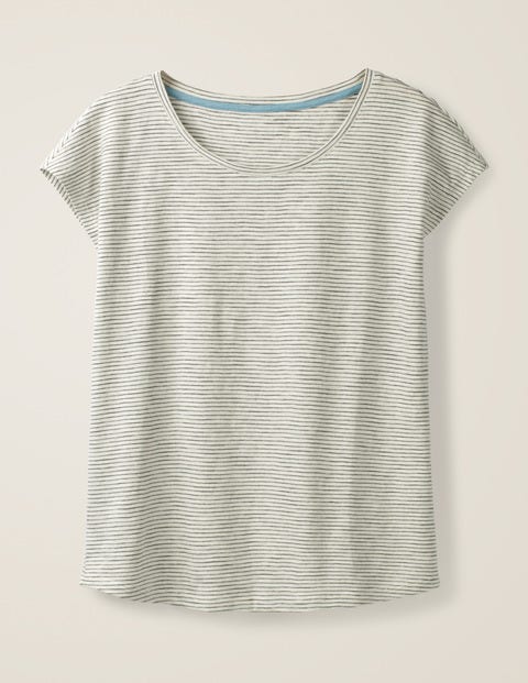 Das Baumwoll-T-Shirt - Naturweiß/Navy Das Baumwoll-T-Shirt - Naturweiß/Navy