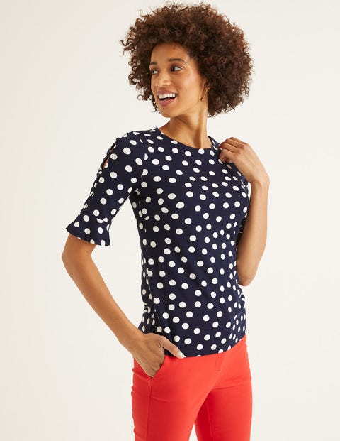 Bella Jerseyoberteil - Französisches Navy, Polka-Tupfen Bella Jerseyoberteil - Französisches Navy, Polka-Tupfen