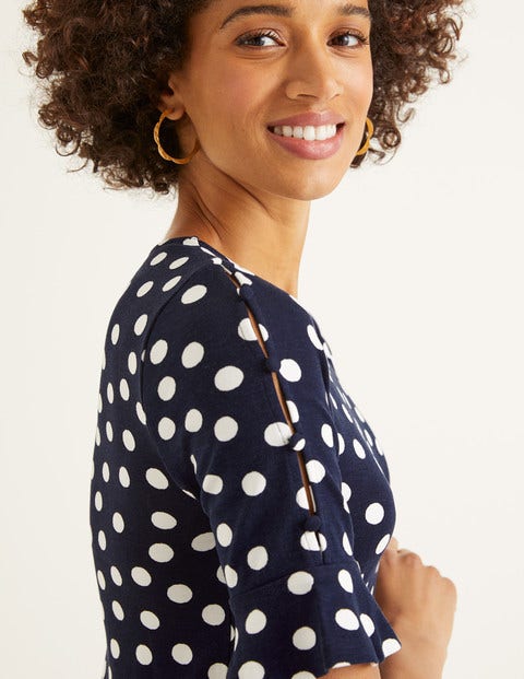 Bella Jerseyoberteil - Französisches Navy, Polka-Tupfen Bella Jerseyoberteil - Französisches Navy, Polka-Tupfen