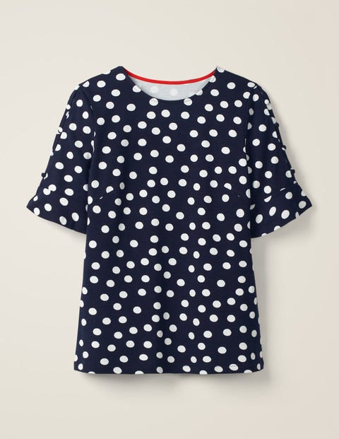 Bella Jerseyoberteil - Französisches Navy, Polka-Tupfen Bella Jerseyoberteil - Französisches Navy, Polka-Tupfen