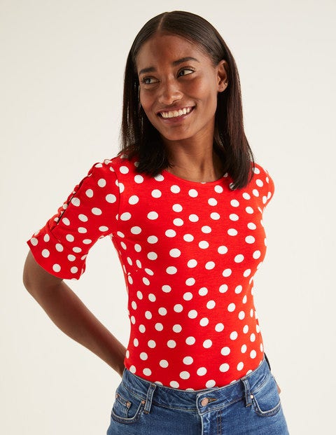 Bella Ponte Top - Post Box Red, Brand Polka Dot Bella Ponte Top - Post Box Red, Brand Polka Dot