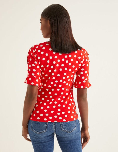 Bella Ponte Top - Post Box Red, Brand Polka Dot Bella Ponte Top - Post Box Red, Brand Polka Dot