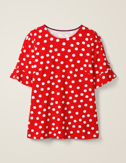 Bella Ponte Top - Post Box Red, Brand Polka Dot Bella Ponte Top - Post Box Red, Brand Polka Dot