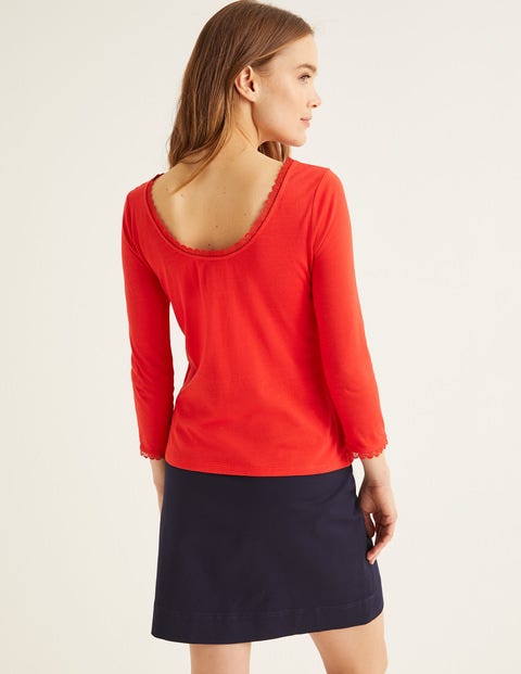 Ottilie Scoop Back Jersey Top - Post Box Red Ottilie Scoop Back Jersey Top - Post Box Red
