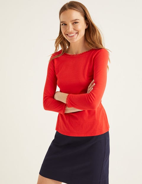 Ottilie Scoop Back Jersey Top - Post Box Red Ottilie Scoop Back Jersey Top - Post Box Red