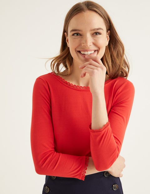Ottilie Scoop Back Jersey Top - Post Box Red Ottilie Scoop Back Jersey Top - Post Box Red