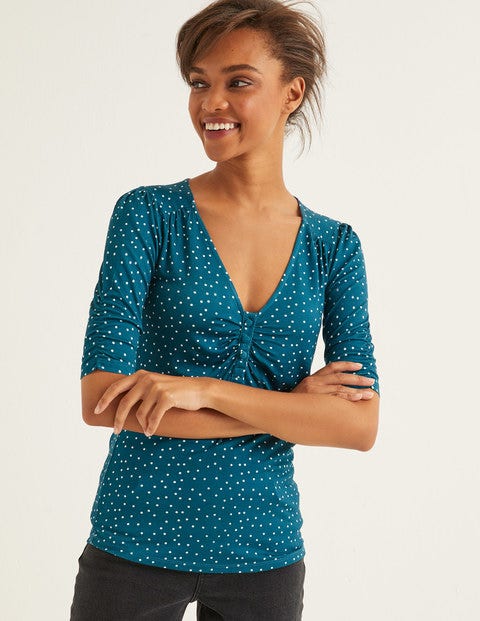 Jane Jersey Top - Baltic, Polka Dot Jane Jersey Top - Baltic, Polka Dot