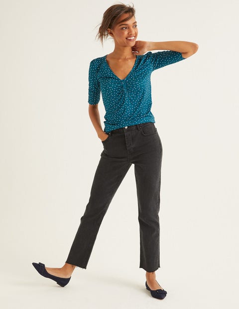Jane Jersey Top - Baltic, Polka Dot Jane Jersey Top - Baltic, Polka Dot