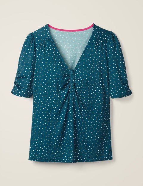 Jane Jersey Top - Baltic, Polka Dot Jane Jersey Top - Baltic, Polka Dot