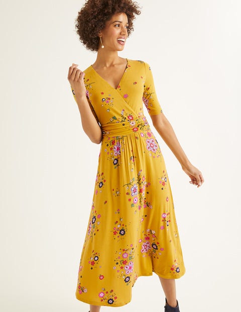 Carrie Jersey Midi Dress - Saffron, Daydream Carrie Jersey Midi Dress - Saffron, Daydream