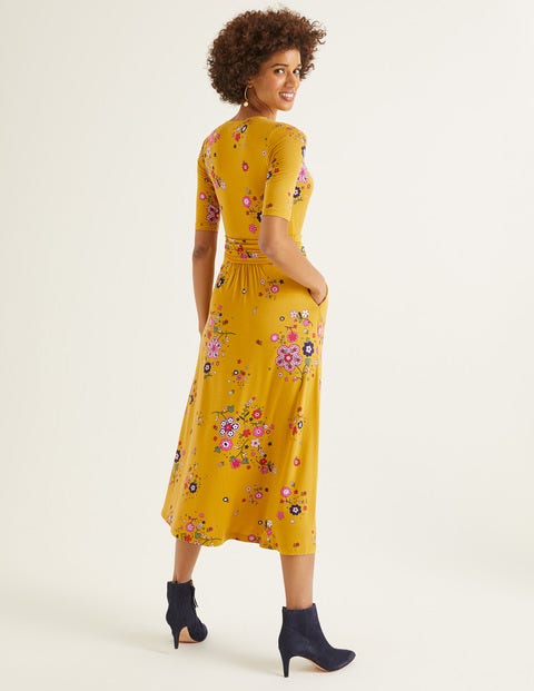 Carrie Jersey Midi Dress - Saffron, Daydream Carrie Jersey Midi Dress - Saffron, Daydream