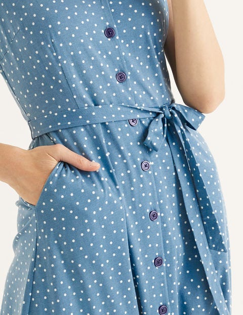 Frances Jersey Midi Dress - Horizon, Polka Dot Frances Jersey Midi Dress - Horizon, Polka Dot