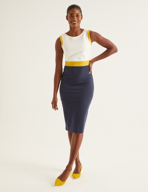 Celia Ottoman Dress - Navy/Saffron Celia Ottoman Dress - Navy/Saffron
