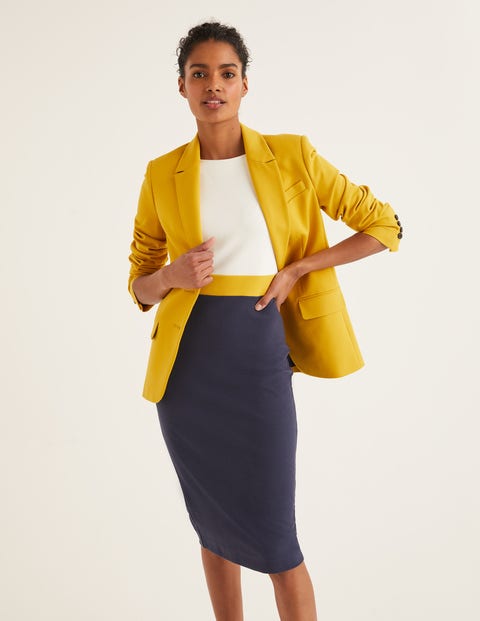 Celia Ottoman Dress - Navy/Saffron Celia Ottoman Dress - Navy/Saffron