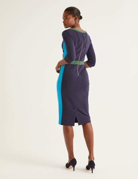 Leah Ottoman Dress - Navy/Blue Lagoon Leah Ottoman Dress - Navy/Blue Lagoon
