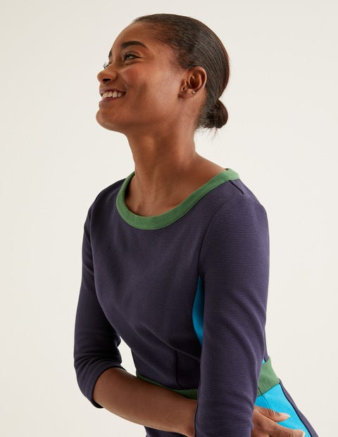 Leah Ottoman Dress - Navy/Blue Lagoon Leah Ottoman Dress - Navy/Blue Lagoon