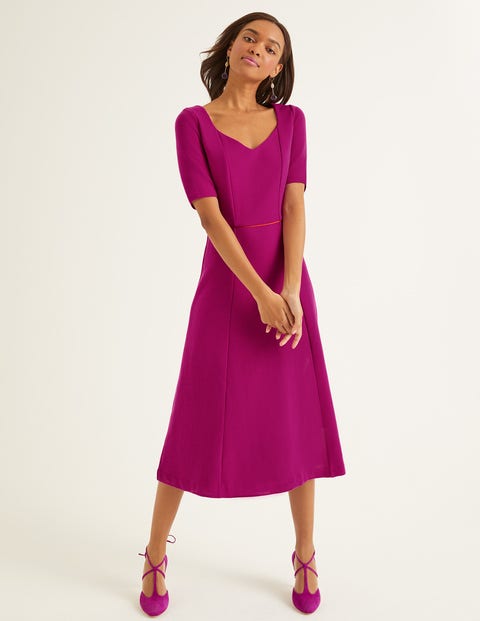 Hadley Ottoman Midi Dress - Vibrant Plum/Post Box Red Hadley Ottoman Midi Dress - Vibrant Plum/Post Box Red