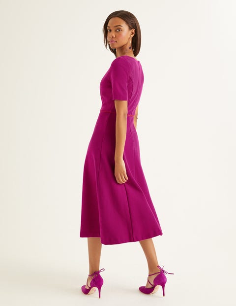 Hadley Ottoman Midi Dress - Vibrant Plum/Post Box Red Hadley Ottoman Midi Dress - Vibrant Plum/Post Box Red