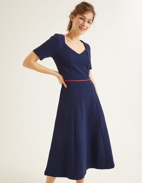 Hadley Ottoman Midi Dress - Navy/Post Box Red Hadley Ottoman Midi Dress - Navy/Post Box Red