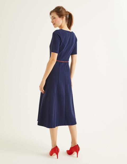 Hadley Ottoman Midi Dress - Navy/Post Box Red Hadley Ottoman Midi Dress - Navy/Post Box Red