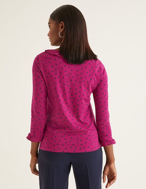 Federica Jersey Top - Vibrant Plum, Polka Spot Federica Jersey Top - Vibrant Plum, Polka Spot