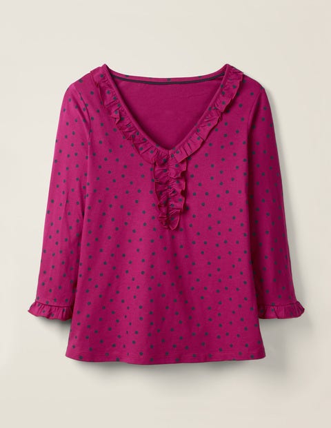 Federica Jersey Top - Vibrant Plum, Polka Spot Federica Jersey Top - Vibrant Plum, Polka Spot