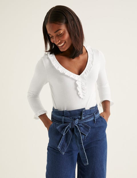 Federica Jersey Top - White Federica Jersey Top - White