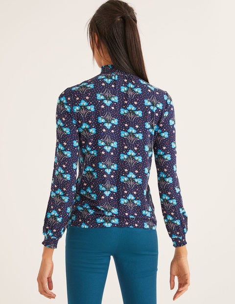 Connie Jersey Top - French Navy, Star Bouquet Connie Jersey Top - French Navy, Star Bouquet