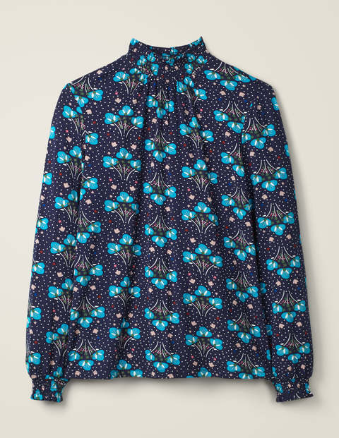 Connie Jersey Top - French Navy, Star Bouquet Connie Jersey Top - French Navy, Star Bouquet