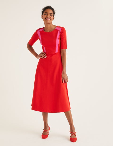 Emily Ponte Midi Dress - Post Box Red Emily Ponte Midi Dress - Post Box Red
