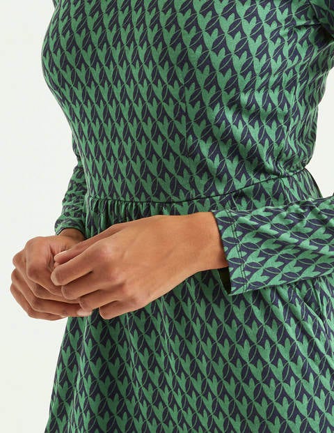 Romilly Jersey Dress - Broad Bean, Leafy Geo Romilly Jersey Dress - Broad Bean, Leafy Geo