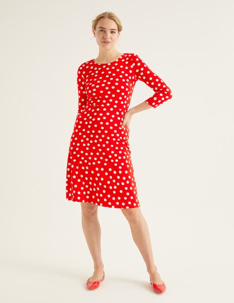 Theodora Ponte Dress - Post Box Red, Brand Polka Dot Theodora Ponte Dress - Post Box Red, Brand Polka Dot