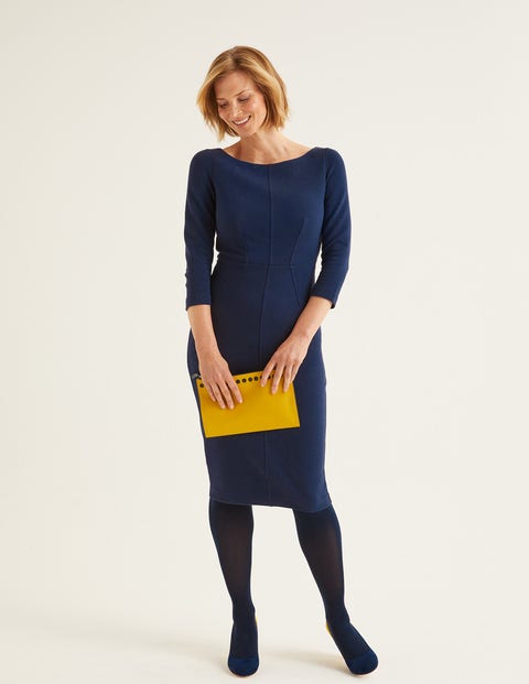 Aurelia Ottoman Dress - Navy Aurelia Ottoman Dress - Navy
