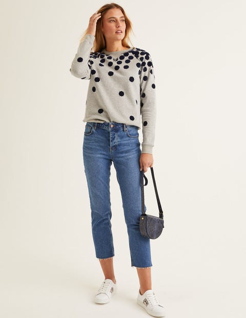 The Sweatshirt - Grey Marl, Floral Flock The Sweatshirt - Grey Marl, Floral Flock