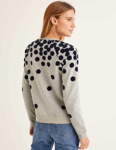 The Sweatshirt - Grey Marl, Floral Flock The Sweatshirt - Grey Marl, Floral Flock