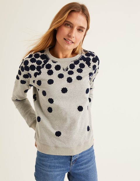 The Sweatshirt - Grey Marl, Floral Flock The Sweatshirt - Grey Marl, Floral Flock