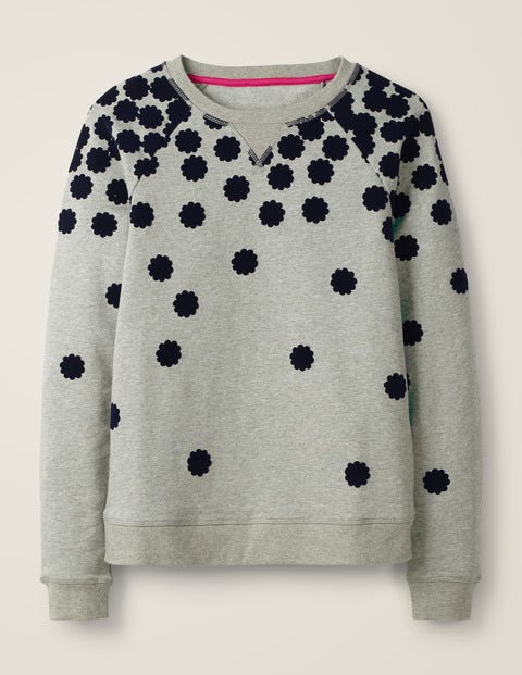 The Sweatshirt - Grey Marl, Floral Flock The Sweatshirt - Grey Marl, Floral Flock