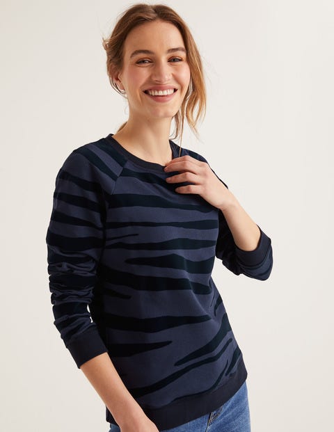 The Sweatshirt - Navy, Flocked Zebra The Sweatshirt - Navy, Flocked Zebra