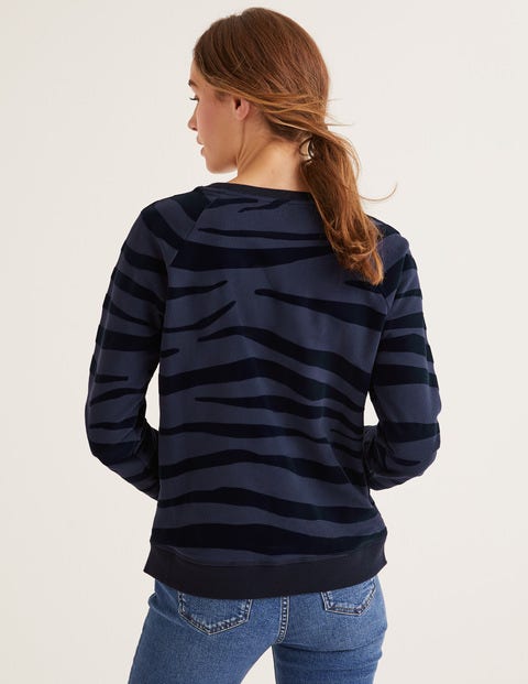 The Sweatshirt - Navy, Flocked Zebra The Sweatshirt - Navy, Flocked Zebra